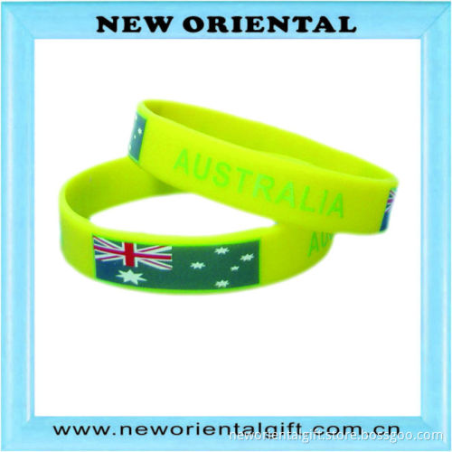 2014 custom factory printing silicone bracelet